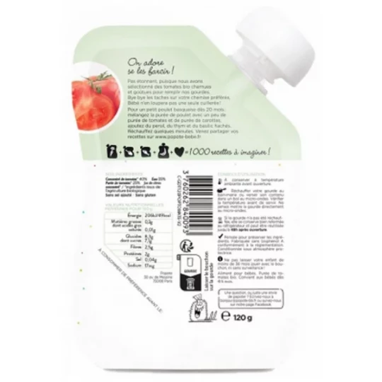 Popote Gourde La Tomate Purée des 4/6 Mois Bio 120 g - image 2