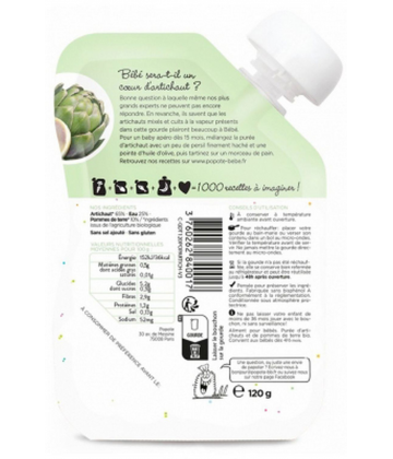 Popote Gourde l'Artichaut Purée des 4/6 Mois Bio 120 g