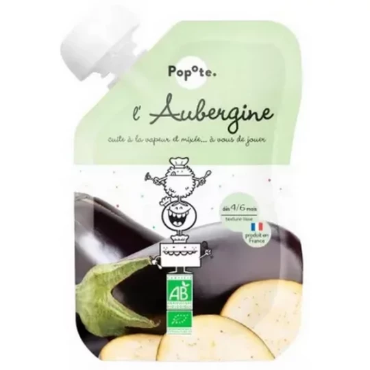 Popote Gourde l'Aubergine Purée des 4/6 Mois Bio 120 g