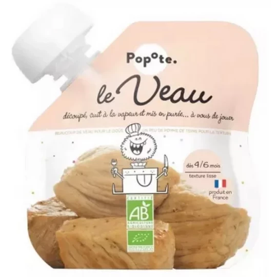 Popote Gourde Le Veau Purée des 4/6 Mois Bio 60 g