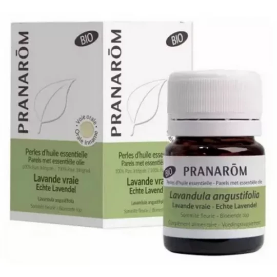 Pranarôm Perles d'Huile Essentielle Lavande Vraie (Lavandula angustifolia) Bio 60 Perles