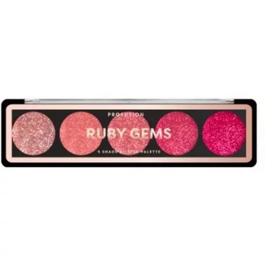 Profusion Cosmetics Palette Yeux Glitter Ruby Gems 5 Teintes