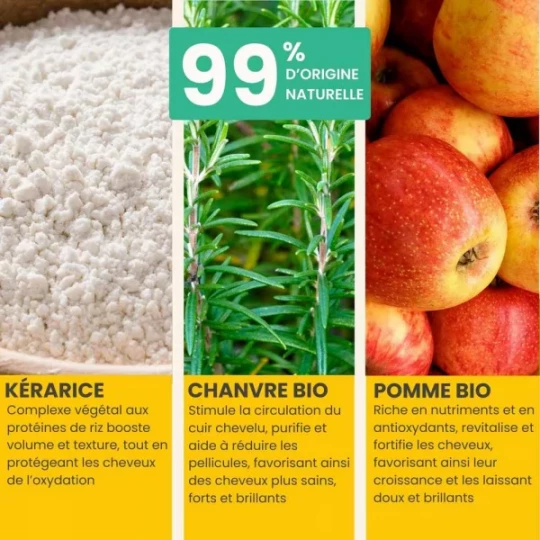 Pulpe de Vie Masque Capillaire Fortifiant et Démêlant Chanvre et Romarin 3 en 1 Bio 300 ml - image 3
