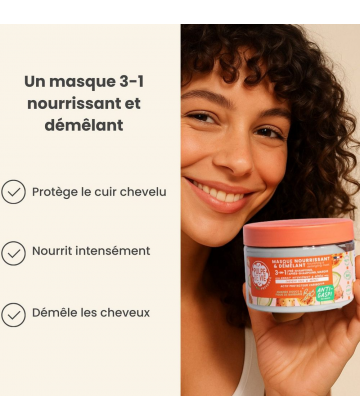 Pulpe de Vie Masque Capillaire Nourrissant et Démêlant Amande Douce 3 en 1 Bio 300 ml - image 5