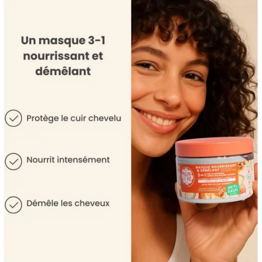 Pulpe de Vie Masque Capillaire Nourrissant et Démêlant Amande Douce 3 en 1 Bio 300 ml - image 5