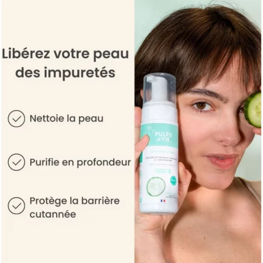 Pulpe de Vie Mousse Nettoyante Purifiante au Concombre Bio 125 ml - image 5