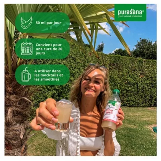 Purasana Aloé Vera Gel à Boire avec Pulpe Bio 1 L - image 2