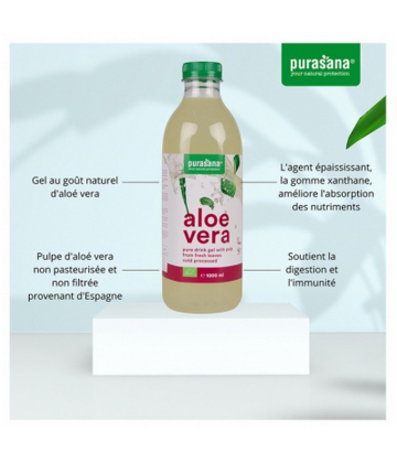 Purasana Aloé Vera Gel à Boire avec Pulpe Bio 1 L