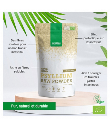 Purasana Super Food Poudre de Psyllium Bio 200 g