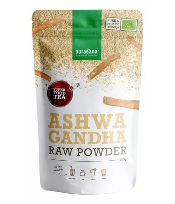 Purasana Super Food Tea Poudre d'Ashwagandha Bio 100 g
