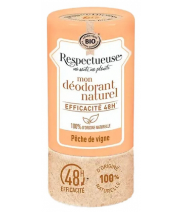 Respectueuse Mon Déodorant Naturel Peche de Vigne Bio 50 g