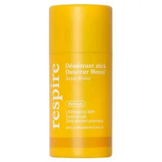 Respire Déodorant Stick Douceur Monoi Format Carton Bio 50 g