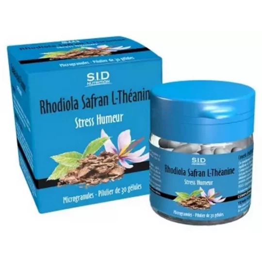 S.I.D Nutrition Rhodiola Safran L-Théanine Stress Humeur Gélules x 30