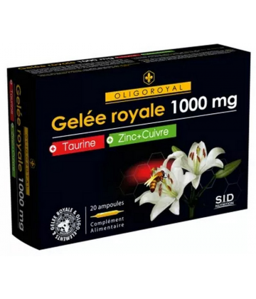 S.I.D Nutrition Oligoroyal Gelée Royale 1000 mg + Taurine + Zinc + Cuivre Ampoules x 20