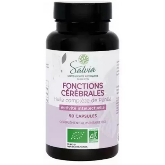 Salvia Nutrition Huile Complete de Périlla Fonctions Cérébrales Bio Capsules x 90