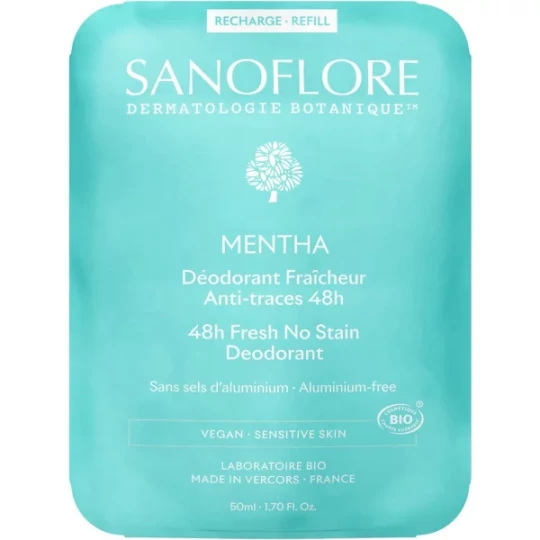 Sanoflore Déodorant Fraîcheur 48h Mentha Recharge Bio 50 ml