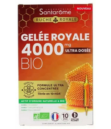 Santarome Ruche Royale Gelée Royale 4000 mg Bio Ampoules x 10