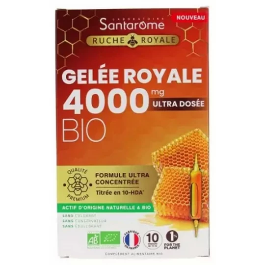 Santarome Ruche Royale Gelée Royale 4000 mg Bio Ampoules x 10