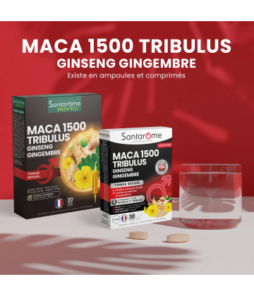 Santarome Maca 1500 Tribulus Ginseng Gingembre Comprimés x 30