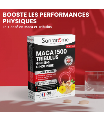 Santarome Maca 1500 Tribulus Ginseng Gingembre Comprimés x 30