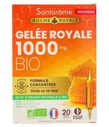 Santarome Ruche Royale Gelée Royale 1000 mg Bio Ampoules x 20