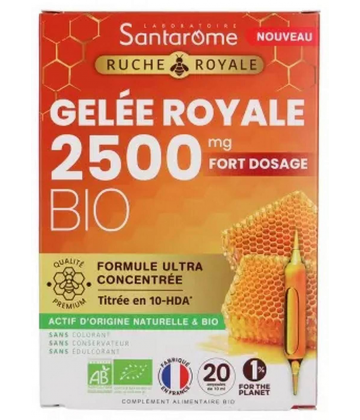 Santarome Ruche Royale Gelée Royale 2500 mg Bio Ampoules x 20