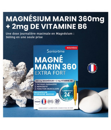Santarome Magné Marin 360 Extra Fort Ampoules x 20