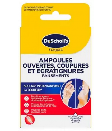Scholl Ampoules Ouvertes Coupures et Égratignures Pansements x 6