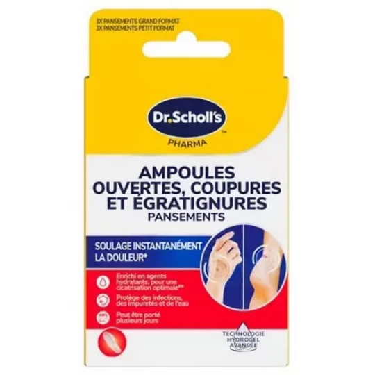 Scholl Ampoules Ouvertes Coupures et Égratignures Pansements x 6