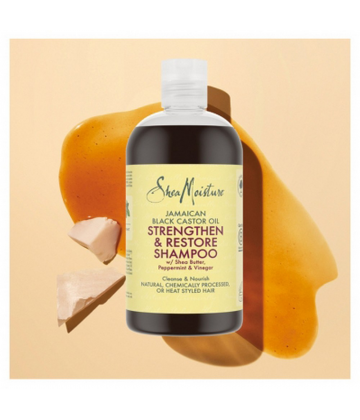 SheaMoisture Huile de Ricin Noir de Jamaique Shampoing Fortifiant et Revitalisant 384 ml