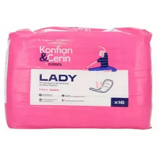 Stentil Konfian & Cerin Lady Maxi Protections Féminines x 16