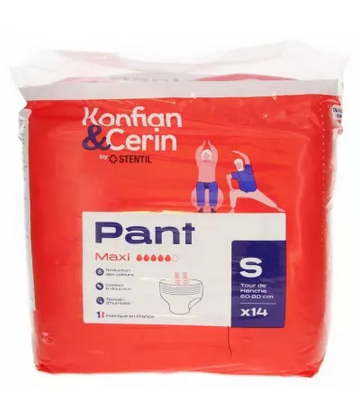 Stentil Konfian & Cerin Pant Maxi Culottes Absorbantes pour Adultes Taille S x 14
