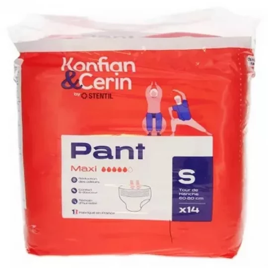Stentil Konfian & Cerin Pant Maxi Culottes Absorbantes pour Adultes Taille S x 14