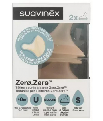 Suavinex Zero.Zero Tétines Débit Lent 0 Mois et + x 2