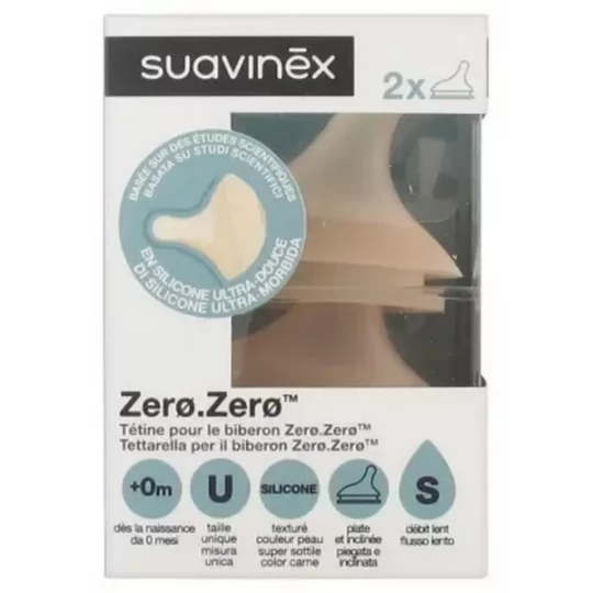 Suavinex Zero.Zero Tétines Débit Lent 0 Mois et + x 2