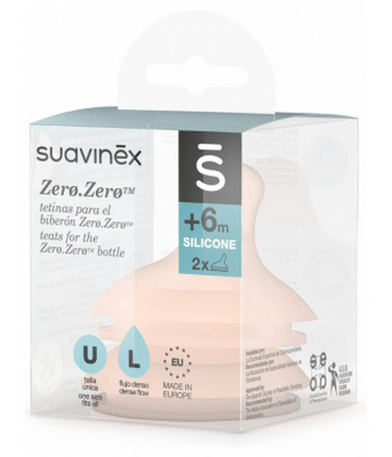 Suavinex Zero.Zero Tétine Débit Dense 6 Mois et +