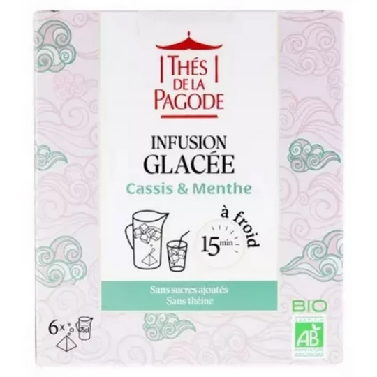 Thés de la Pagode Infusion Glacée Cassis & Menthe Bio Sachets x 6