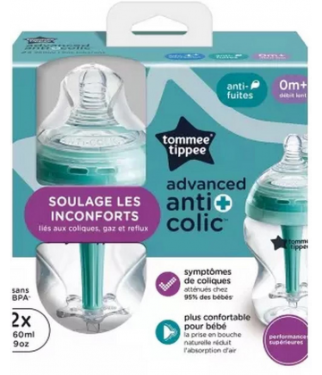 Tommee Tippee Advanced Anti + Colic Biberons 0 Mois et + 2 x 260 ml