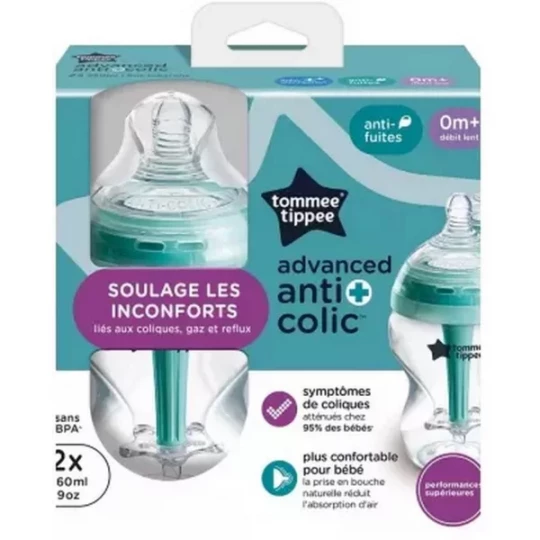Tommee Tippee Advanced Anti + Colic Biberons 0 Mois et + 2 x 260 ml