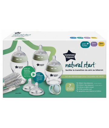 Tommee Tippee Natural Start Kit de Démarrage en Verre pour Nouveau-Né 0-3 Mois
