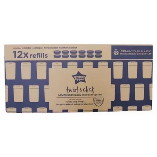 Tommee Tippee Recharge Poubelle à Couches Twist & Click Recharges x 12