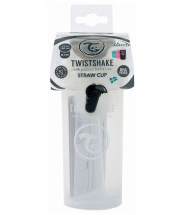 Twistshake Tasse avec Paille Blanche 360 ml 6 Mois et +