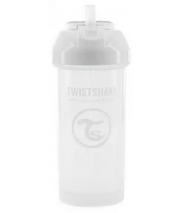 Twistshake Tasse avec Paille Blanche 360 ml 6 Mois et +