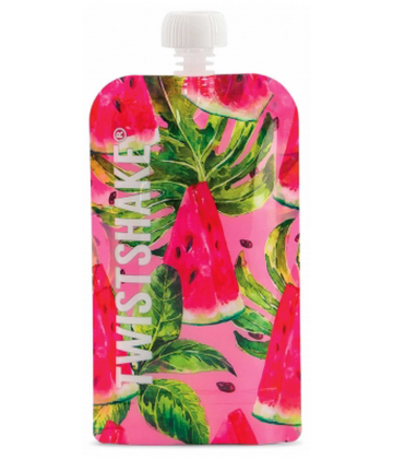 Twistshake Gourde Réutilisable Motif Fruits Modele : Ananas - Pasteque - Banane 220 ml x 3