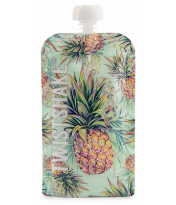 Twistshake Gourde Réutilisable Motif Fruits Modele : Ananas - Pasteque - Banane 220 ml x 3