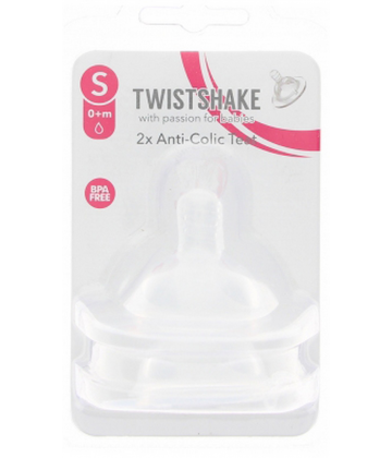 Twistshake Tétines Anti-Colique Débit S 0 Mois et + x 2