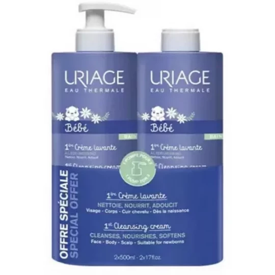 Uriage Bébé 1ere Crème Lavante 500 ml x 2