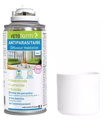 Vetoform Antiparasitaire Diffuseur Habitation 36 m2 150 ml
