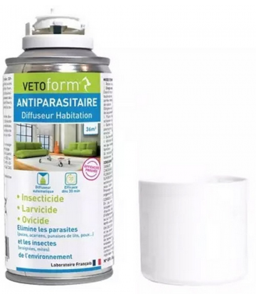 Vetoform Antiparasitaire Diffuseur Habitation 36 m2 150 ml