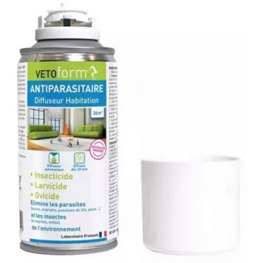Vetoform Antiparasitaire Diffuseur Habitation 36 m2 150 ml